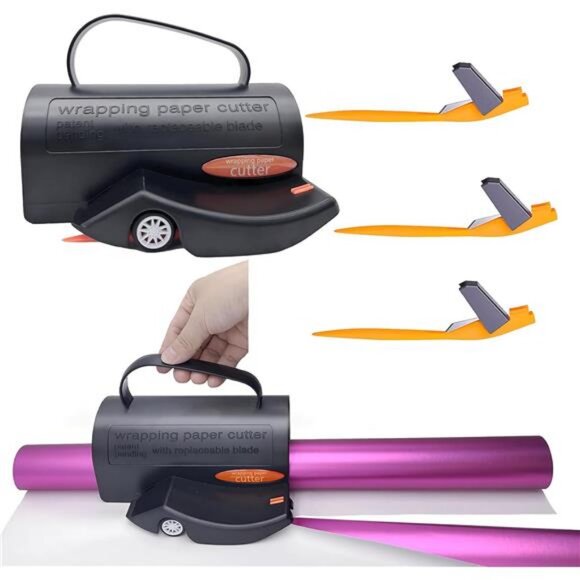 Wrapping Paper Roll Cutter with 3 PCS Blade Christmas Gift Wrap Cutter Tool - Picture 1 of 7